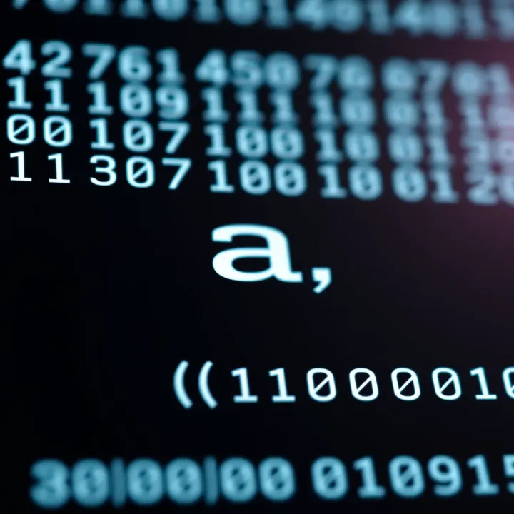 Diagram showing ASCII table highlighting the letter a and its binary equivalent