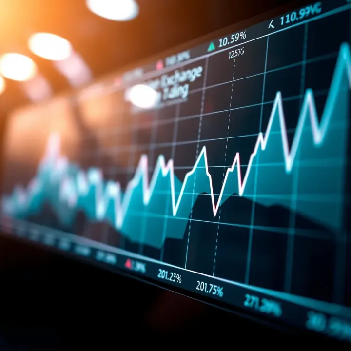 Graph illustrating fluctuations in foreign exchange rates