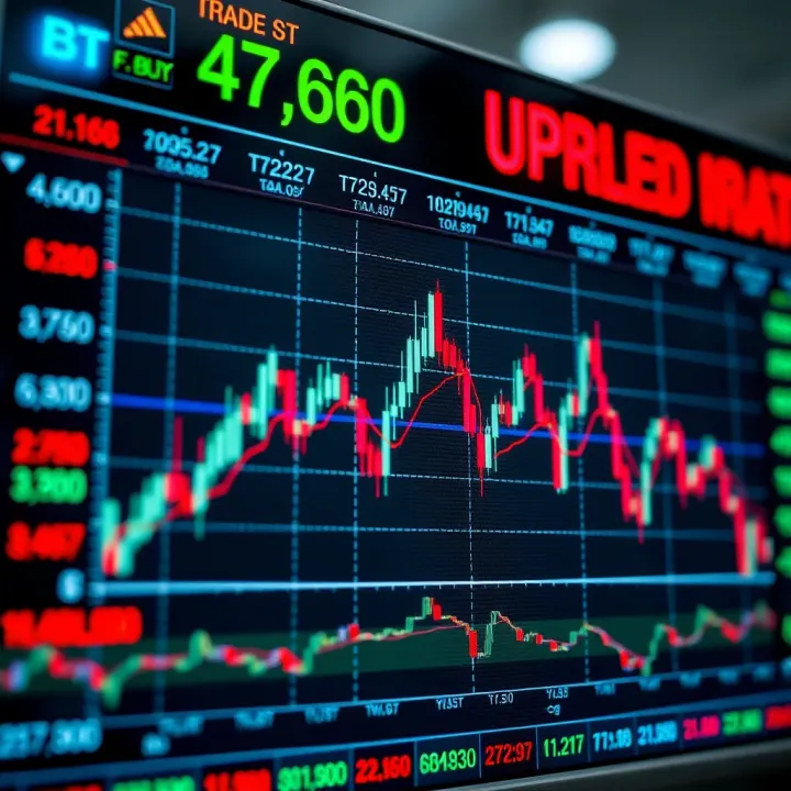 Currency Exchange Rate Trends in Forex Trading Graph showing fluctuations in major currency exchange rates on a digital screen