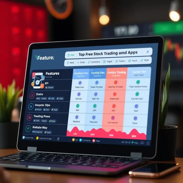 Comparison chart illustrating features and benefits of multiple free stock trading apps in India