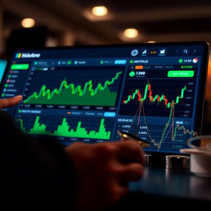 User interface of a secure legal trading app showing market trends and portfolio overview