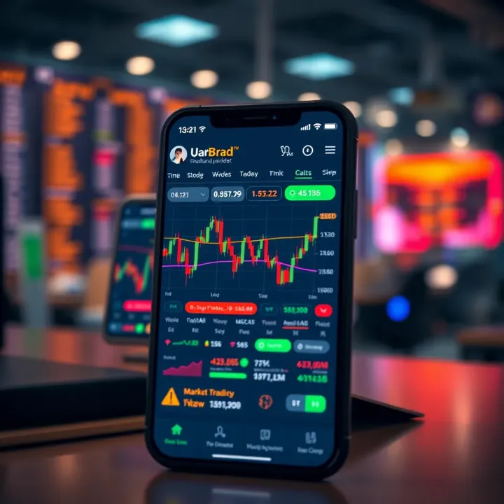 User-friendly interface of a top Indian trading app showing stock market charts and data