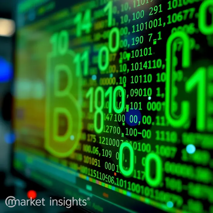 Illustration showing digital payment technology utilizing binary code in India