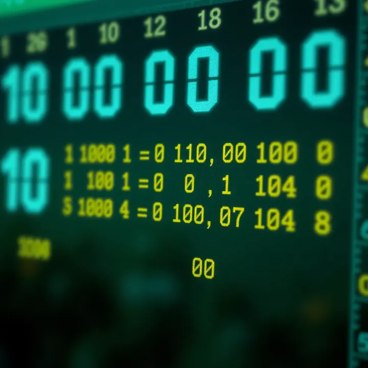 Diagram showing binary multiplication using aligned digits and addition of partial products