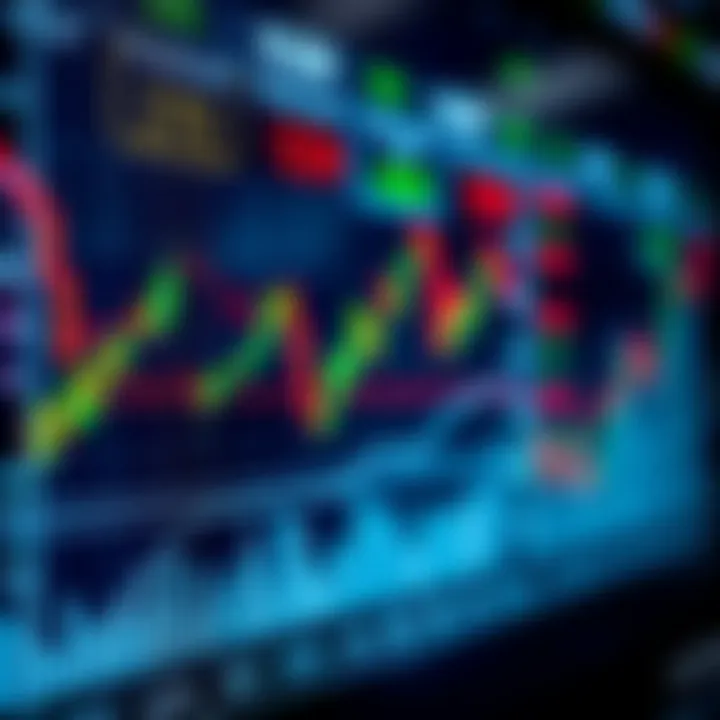 Graphical representation of stock market trends with simulated trading data and analytics