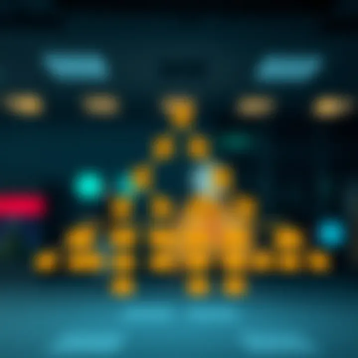 Diagram illustrating the structure of an optimal binary search tree with nodes arranged to minimize search cost based on access frequencies