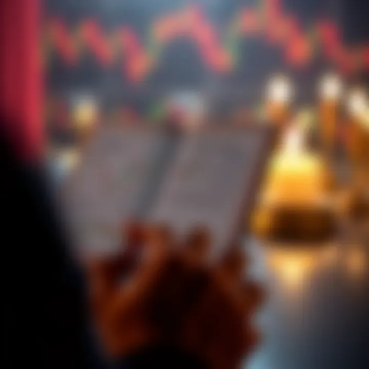 PDF resource open on a digital device displaying candlestick pattern guides for Indian market traders