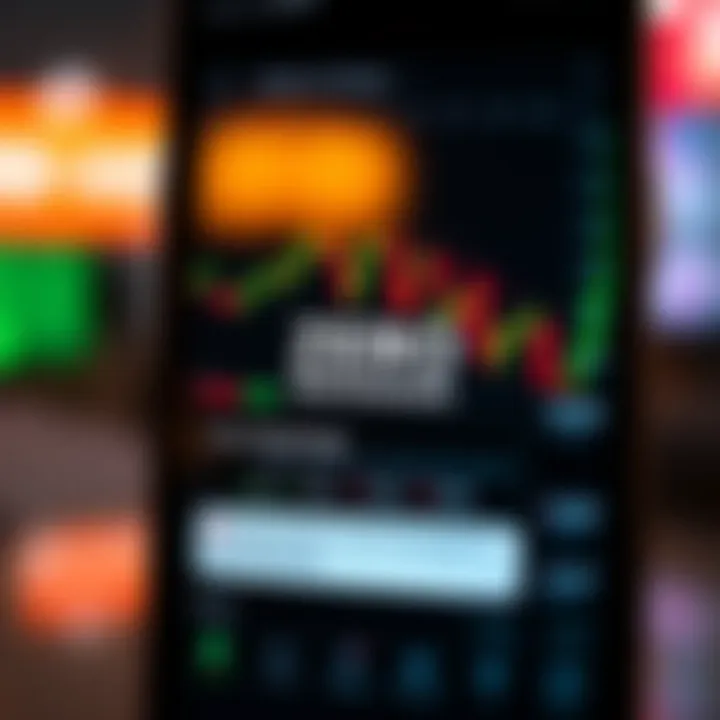 User interface of a mobile trading application showing stock charts and zero brokerage notification