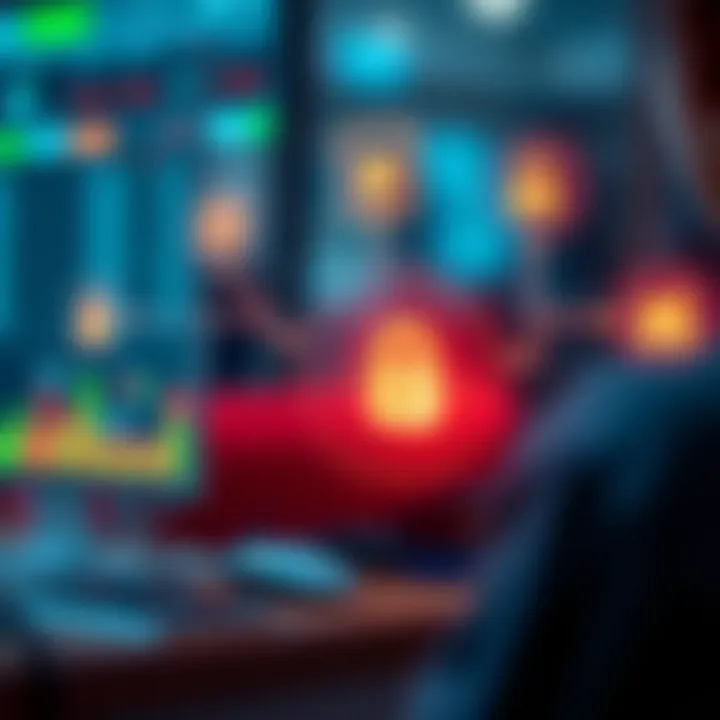 Secure online trading environment with digital security icons and regulatory compliance symbols
