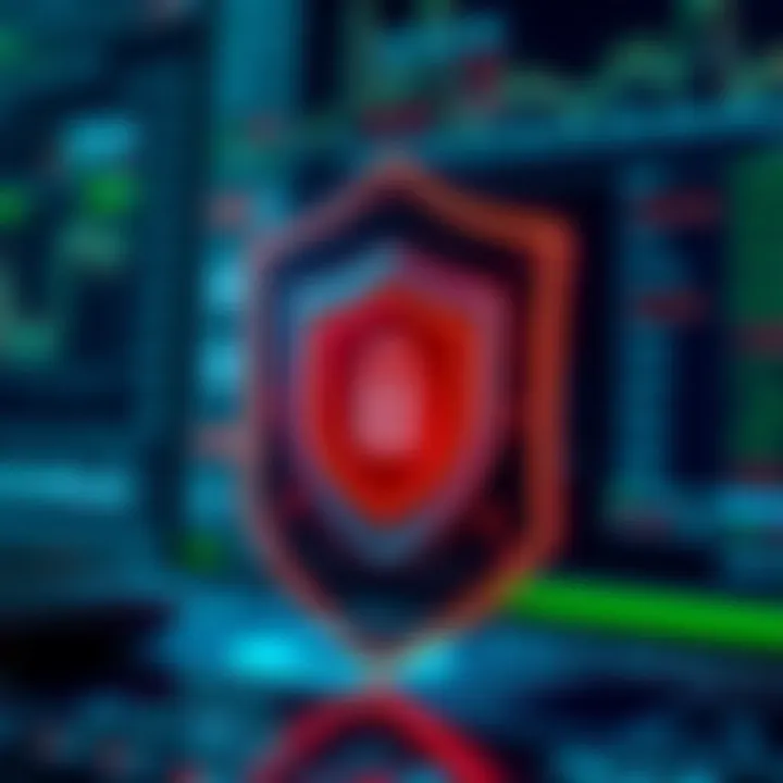 Secure digital shield symbolizing protection of investor data and transactions