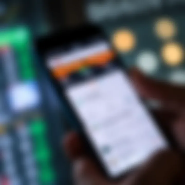 User interface displaying various features of a low brokerage trading app on a smartphone