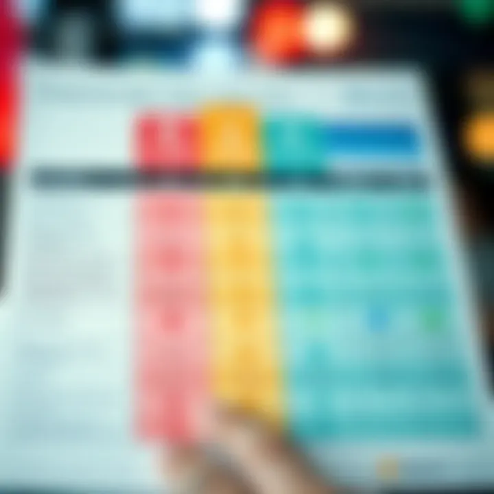 Comparison chart highlighting key features, fees, and security ratings of multiple trading platforms