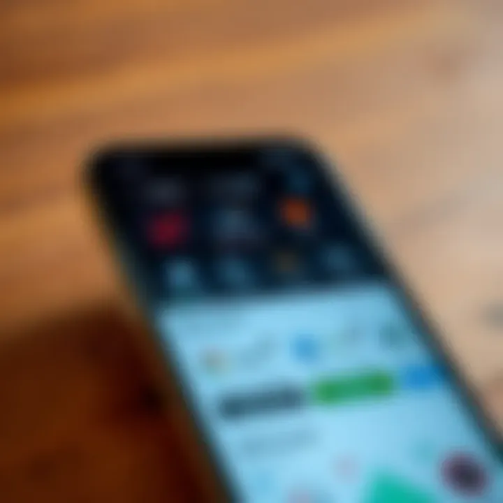 User interface showcasing various tools and features of an official trading app on a smartphone screen