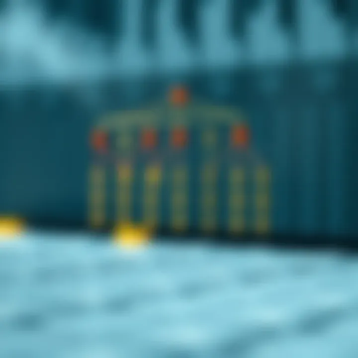 Diagram showing a binary search tree optimized for minimal search cost with weighted nodes