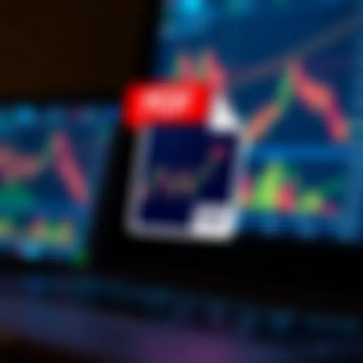 PDF document icon with option chart patterns and trading analysis on screen