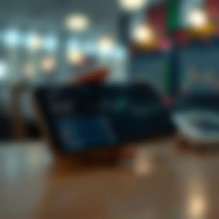 Smartphone displaying a user interface of a money trading application with charts and trading options