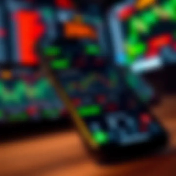 User-friendly interface of a mobile trading application showing market trends and stock charts