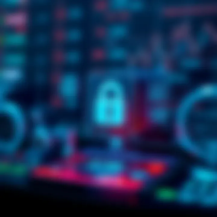 Secure login and data protection elements symbolizing trading app security