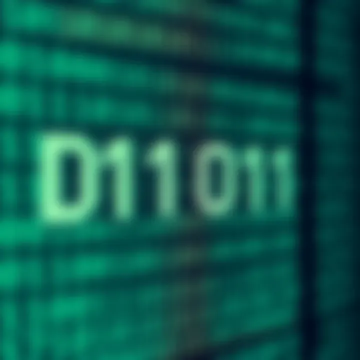 Binary Encoding of Text Characters Diagram showing binary digits converting text characters into digital code