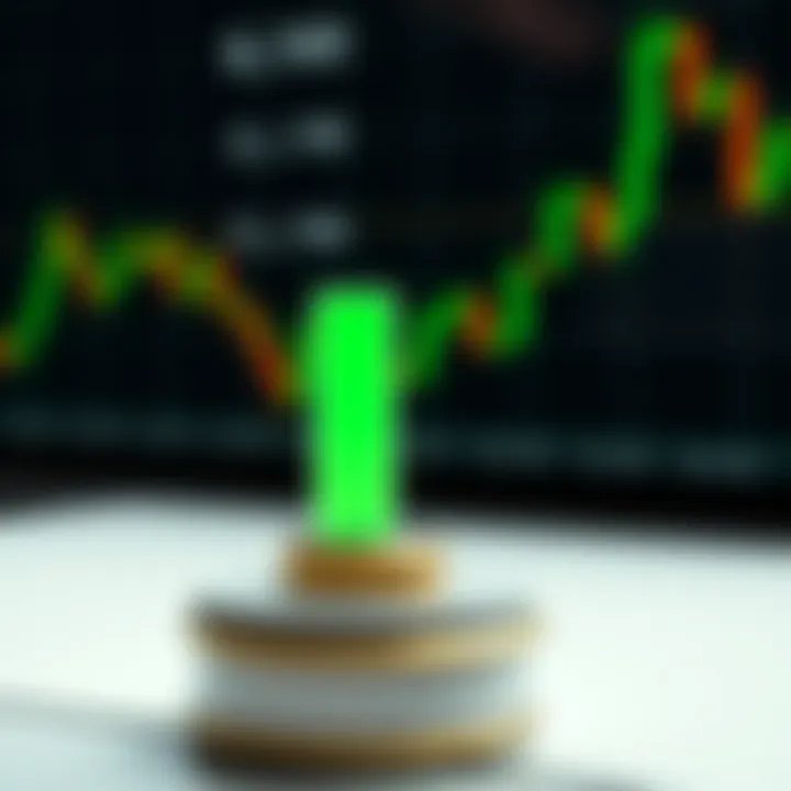 Illustration of a bullish candlestick showing a long green body with short shadows, indicating strong buying pressure
