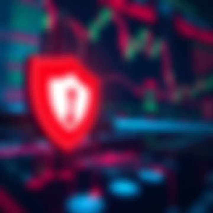 Illustration showing security shield and digital lock representing protection in trading apps