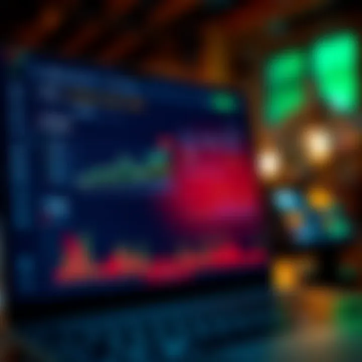 Mock trading app dashboard with portfolio overview and financial metrics