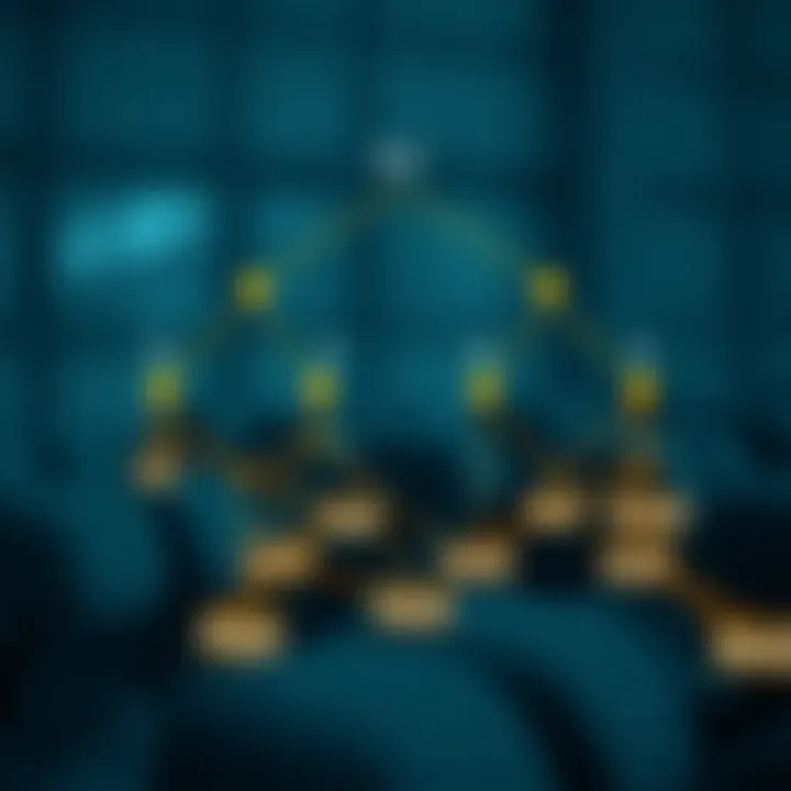 Diagram illustrating the structure of a one-way threaded binary tree with pointers indicating threading links