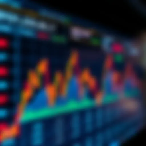 Graph showing currency exchange rates on a digital trading platform