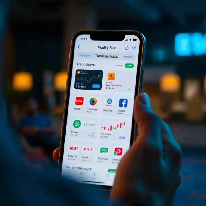 Overview of Popular Brokerage-Free Trading Apps in India Mobile phone displaying various brokerage-free trading apps available for Indian investors