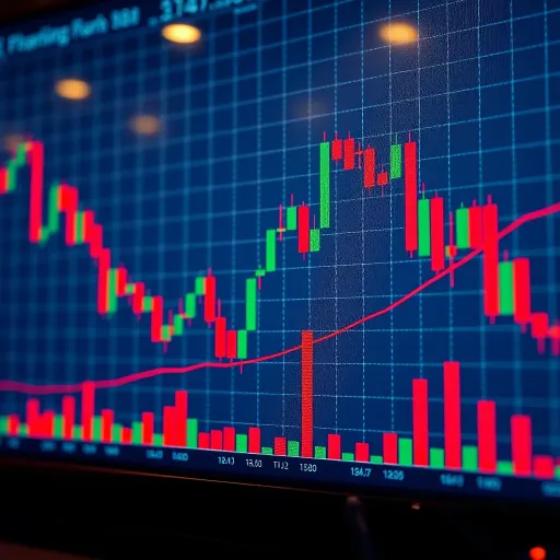 Chart illustrating bullish continuation patterns with upward price movements and volume bars