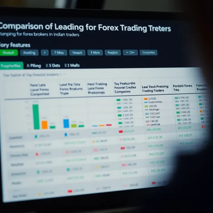 Chart showing comparison of key features among top forex brokers in India