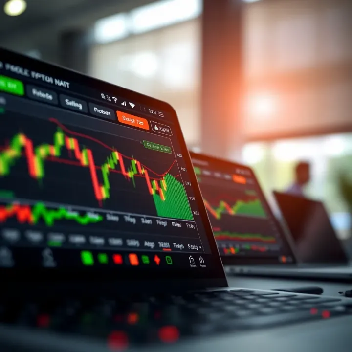 Interface of an options trading app displaying charts and market data for Indian stock options