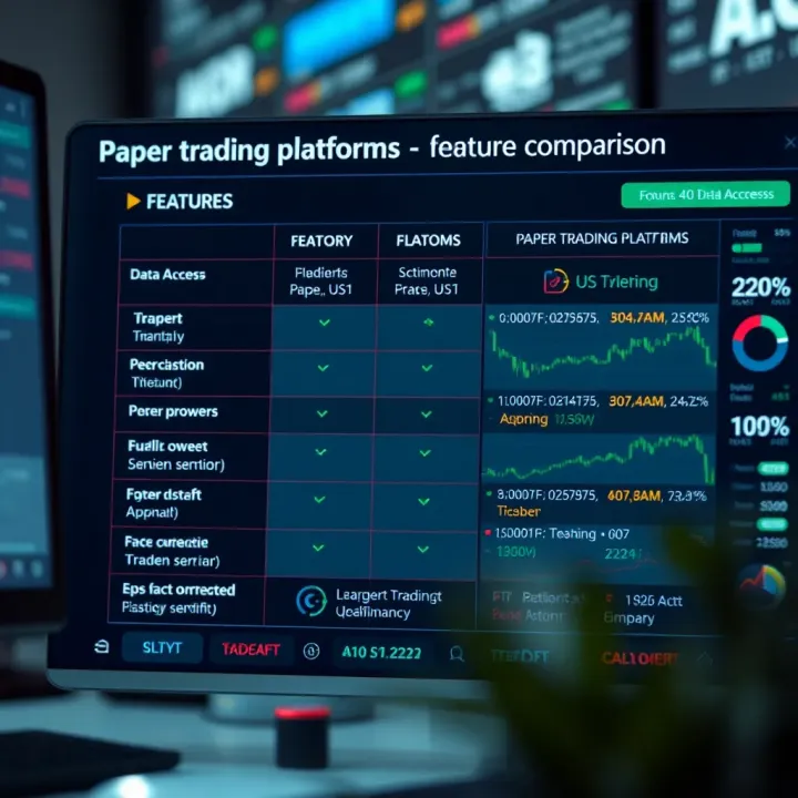 Comparison chart of paper trading platforms highlighting features and data access