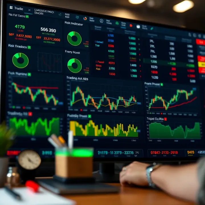 Trading Tools for Liquidity and Risk Assessment Dashboard view of trading tools showing liquidity indicators and risk management metrics for active stock traders