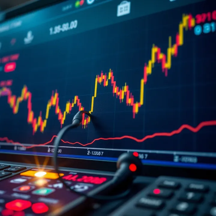Stock market chart displaying intraday price fluctuations highlighting volatile trading patterns in the Indian stock exchange