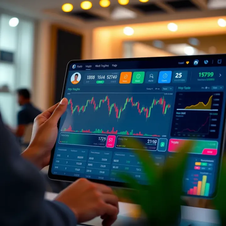 Dashboard showcasing key features of a top trading app interface