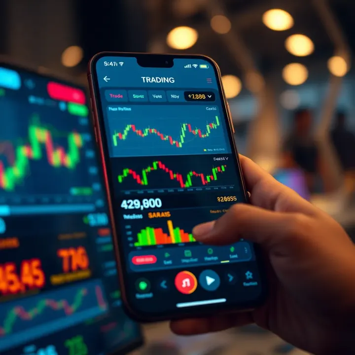 User-friendly trading app interface displaying market charts and portfolio details
