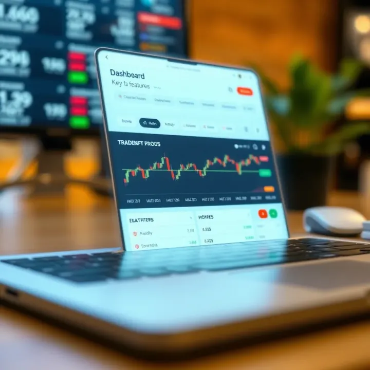Key Features of Trading Apps for Cost-Effective Investing Dashboard interface of a trading app highlighting key features for investors