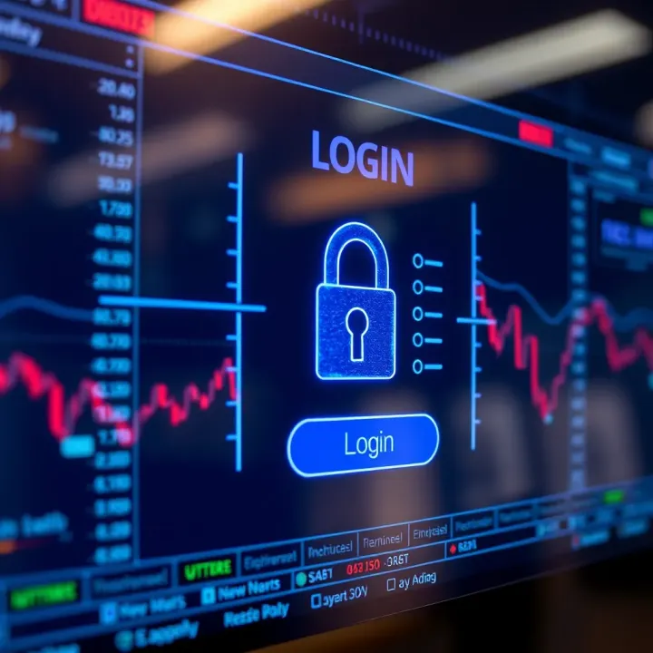 Secure login screen highlighting security features of a trading platform in India