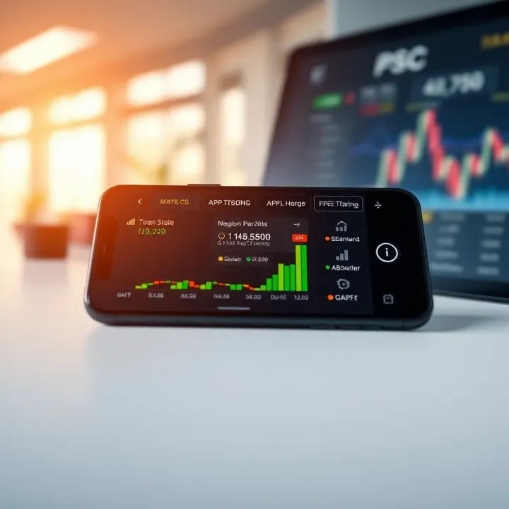 Key Features of Low Charge Trading Apps in India Interface of a low charge trading app highlighting key features