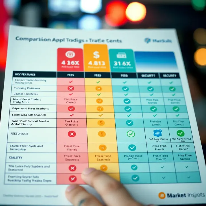 Detailed Comparison of Leading Trading Apps Based on Features and Security Comparison chart highlighting key features, fees, and security ratings of multiple trading platforms