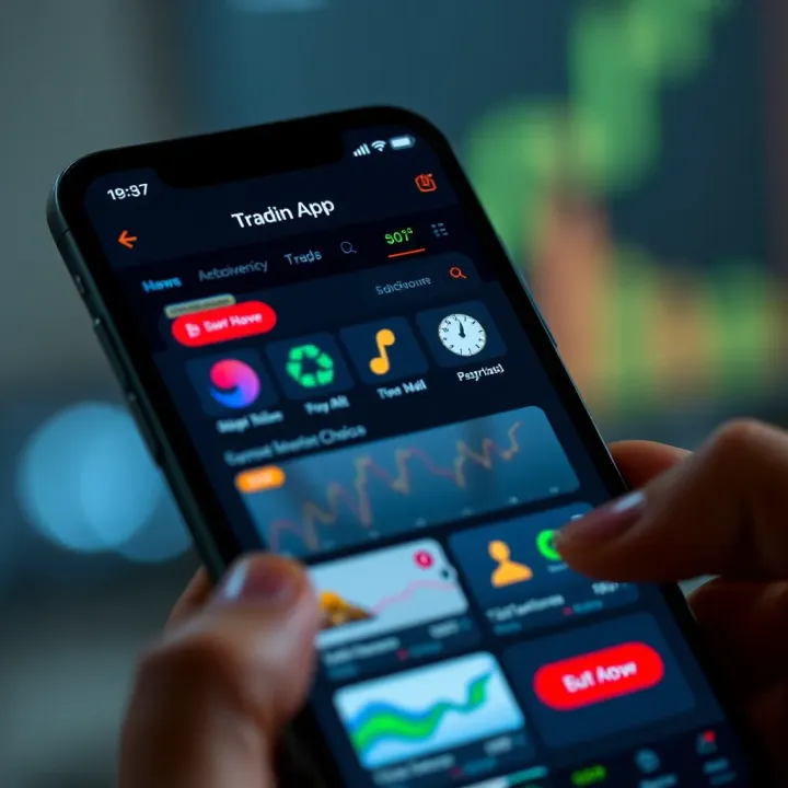 User-friendly interface showcasing diverse trading options on a mobile device screen