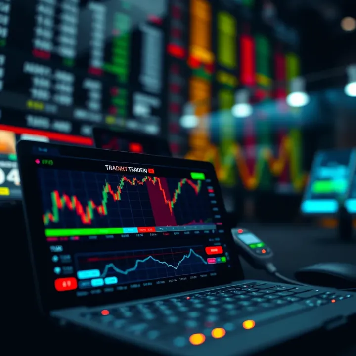 User Interface of Leading Online Trading App in India User interface of a popular Indian online trading app showing stock charts and market data