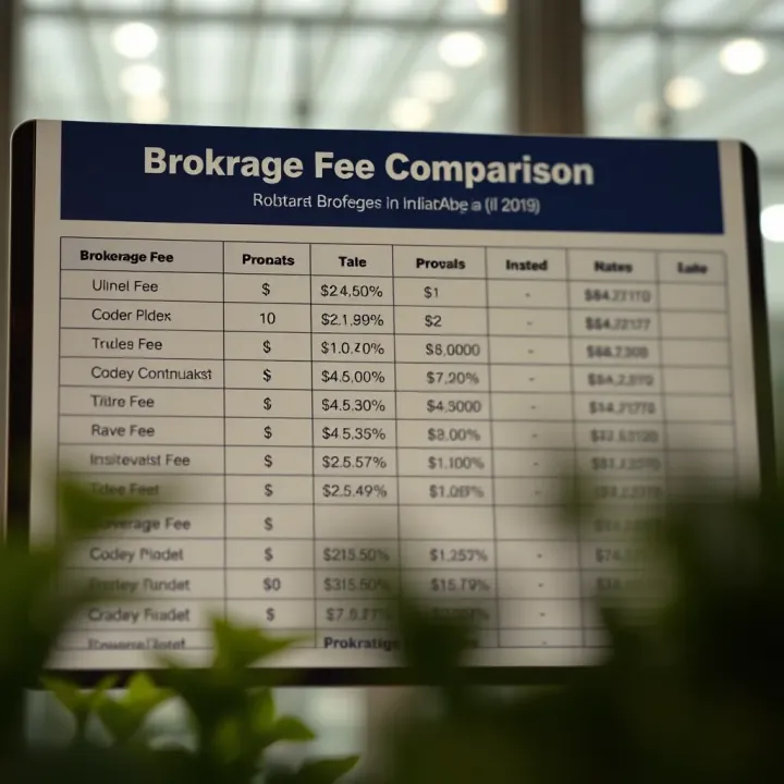 Comparison chart showing brokerage fee rates across various trading apps in India