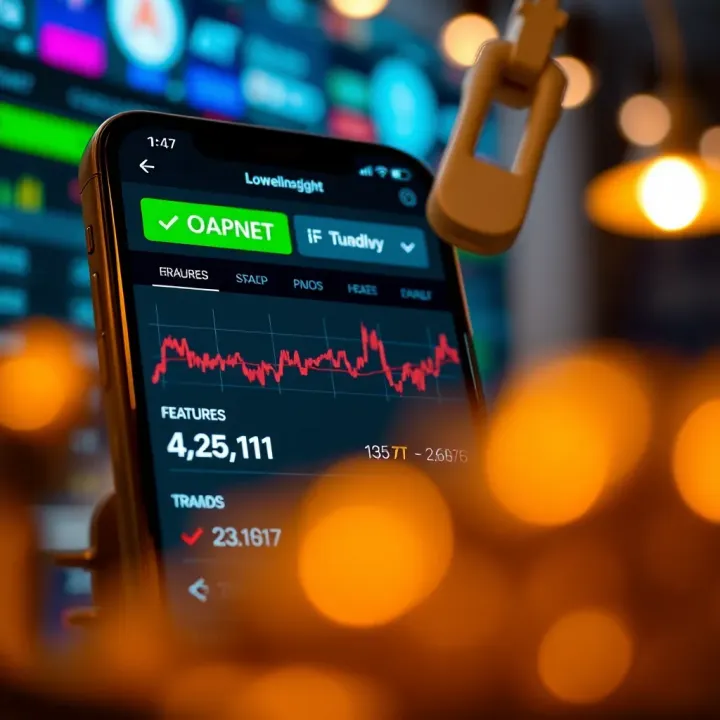 Trading App Interface Showcasing Features and Cost Transparency User interface of a trading app highlighting key features like fee structure and usability