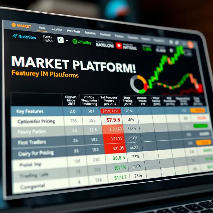 Comparison chart highlighting key features and pricing of forex trading platforms