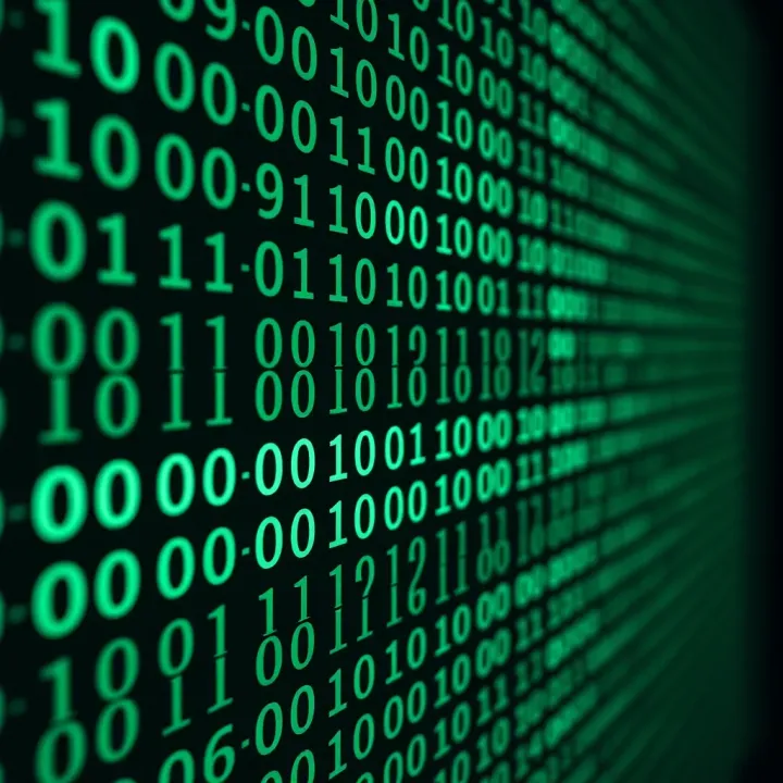 Illustration showing binary digits arranged in columns for addition