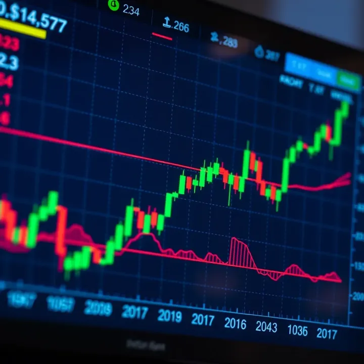 Graph showing intraday stock price movements on a trading platform