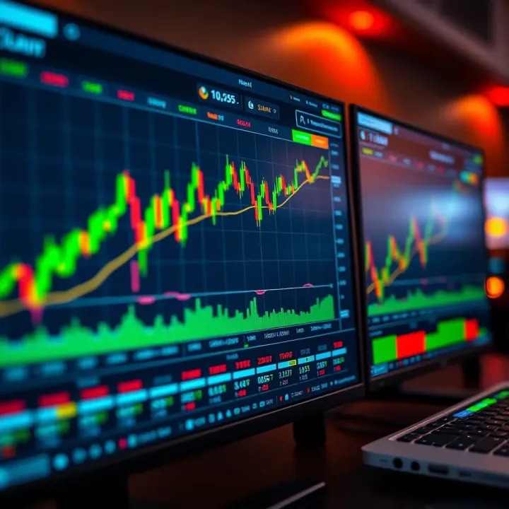 Intraday trading dashboard displaying live stock charts and market indicators