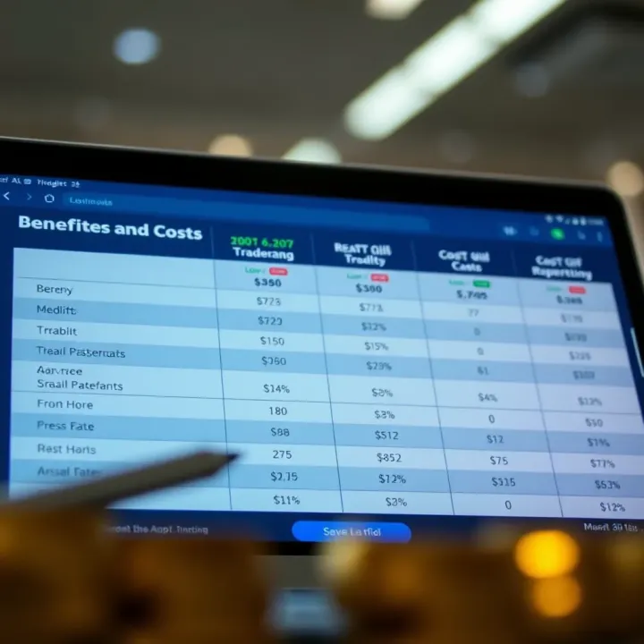 Comparative Benefits and Costs of Trading Apps in India Comparison chart showing benefits and costs of different low brokerage trading apps in India